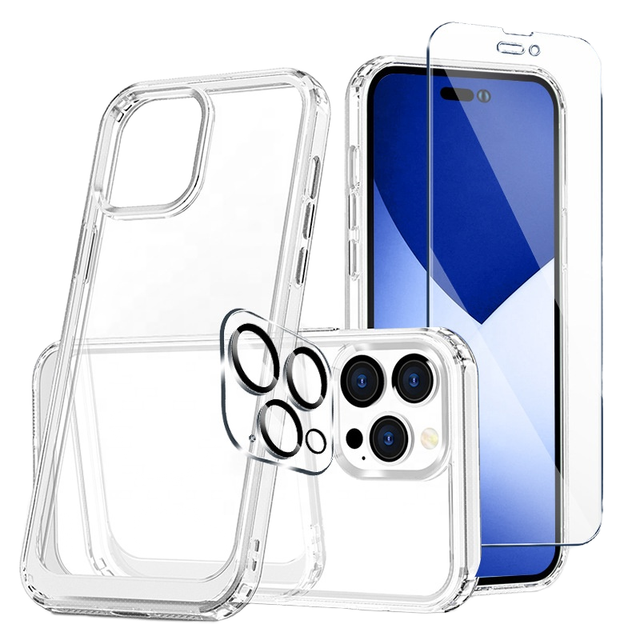 3-in-1 Tpu Case HD Screen Protector and Camera Lens Cover Accessory Set for Phone 17&16 & 15 Series Mobile Phone Case Cover