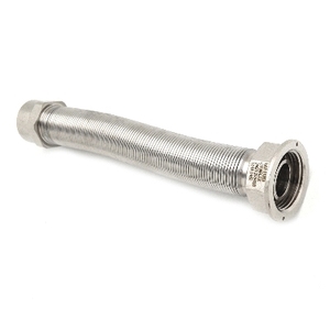 Tuyau flexible tressé en acier inoxydable FF 20 cm x 1 1/4 po x 3/4 po, design moderne pour compteur de gaz et plomberie, avec matériaux en laiton et EPDM - Product Image 1