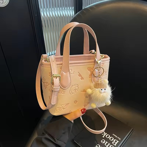 달콤한 소녀 가방 작은 사각형 가방 핑크 우아한 정교한 버킷 가방 새로운 스타일 고급 고급 절묘한 틈새 트렌드 - Product Image 2
