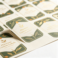 Étiquettes personnalisées Haoxuan pour pots de thé en vrac, autocollants adhésifs imprimés en feuille d'or sur papier d'art de qualité supérieure pour l'emballage de contenants de thé