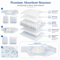 Bandes abdominales imprimées sur mesure pour chiens mâles, couches absorbantes jetables pour animaux de compagnie, protection contre les fuites, vente en gros, directement de l'usine
