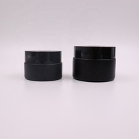 Cosmétique vide 1oz 30g 50g bocaux de crème pour les yeux en verre givré noir avec couvercle à vis en or 100g 2oz 20g 15g 10g 5g