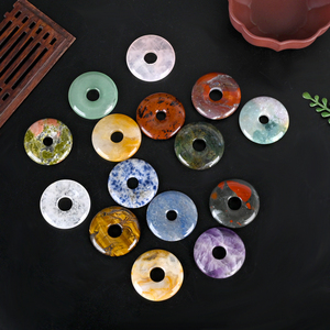 Groothandel Diy Sieraden Accessoires Groot Gat Vrede Gesp Donut Hanger Voor Agaat Feng Shui Crystal Fashion Hangers Bedels - Product Image 3