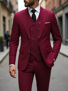 Traje de negocios informal de tres piezas de alta calidad <span class=keywords><strong>para</strong></span> <span class=keywords><strong>hombre</strong></span>, patrón Floral de talla grande, peinada antiestática, cuello mandarín, boda - Product Image 5
