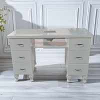 Mobilier professionnel rose de salon d'art moderne roulant table de bureau technique pour ongles table de manucure pour ongles en gel
