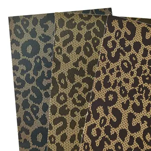 0.8mm Leopard Skin Leather Brown and Black Leather for Upholstery Vinyl Sofa Chair Cover PVC Synthetic Leather