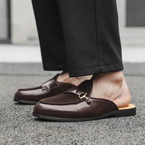 Mules en daim à enfiler pour hommes, confortables et classiques, pour l'été et l'automne, style demi-loafers décontractés, pointures 38-46 - Product Image 6