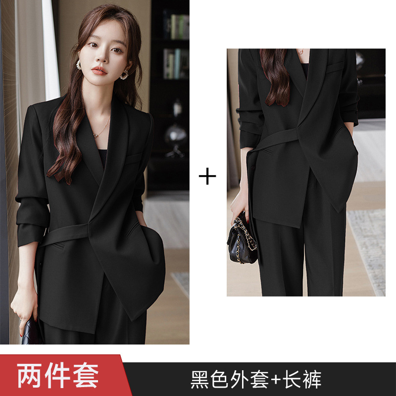 Black suit wide-leg pants