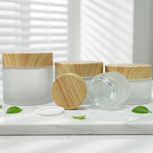 5g 10g 30g 50g 100g Frosted <b>Glass</b> Cosmetic Jars with Bamboo Lids, Matte Empty <b>Glass</b> <b>Containers</b> for Face Cream, Body Butter - Product Image 5