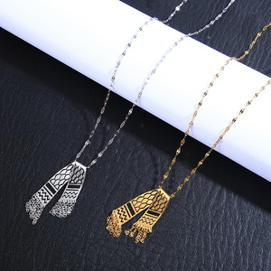 Nuevo estilo, collar de acero inoxidable, bufanda de bandera palestina, collar de mapa de país palestino Kuffiyeh Keffiyeh - Product Image 3