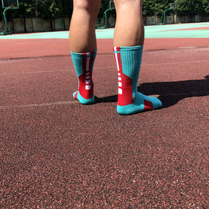 <span class=keywords><strong>Calcetines</strong></span> Deportivos Unisex Funcionales con Bloques de Color, <span class=keywords><strong>Calcetines</strong></span> Transpirables Acolchados para Baloncesto, Correr y Ropa Deportiva - Product Image 4