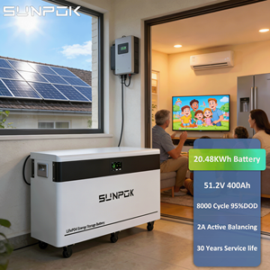 แบตเตอรี่ลิเธียมอิออน Sunpok 48V 400Ah แบตเตอรี่ 48V 40kwh 20kwh พร้อมระบบตรวจสอบ Wifi BMS - Product Image 2