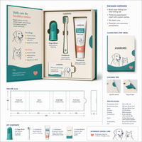 Scatola di Carta Personalizzata a Colori con 4 Scomparti per Kit di Cura Dentale per Cani e Gatti