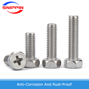 Gb29.2 304 A2 thép không gỉ chéo lõm vít lục giác bên ngoài M3 M4 M5 M6 M8 M10 Phillips rãnh ra Bu lông đầu lục giác - Product Image 4