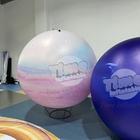Bola bumi tiup PVC lampu LED, balon bumi luar ruangan tema ruang