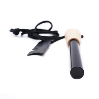 1/2 "Poignée en bois épaisse Bushcraft Kit d'acier de feu de survie traditionnel Ferro Rod avec lanière
