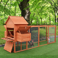 Poulailler et abri de luxe en bois massif pour l'extérieur, pour poules pondeuses, lapins, chats et pigeons - Utilisation domestique en Chine avec toit en bois