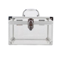 Boîte de rangement cosmétique en acrylique transparent en aluminium