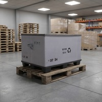 Grand conteneur en plastique avec le stockage pliable de douille de palette pour des bacs de transport en vrac