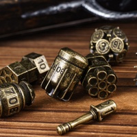 Pour Udixi Custom Dnd RPG 7 pièces ensemble de dés en métal polyédrique baril placage thème de la bombe nucléaire pour jeux de société et DN