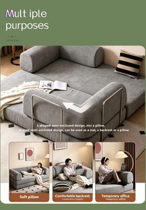 Sofá Modular Convertible Personalizado, Moderno, Tipo Teddy, para Sala <span class=keywords><strong>de</strong></span> Estar, con Función <span class=keywords><strong>de</strong></span> Cama - Product Image 2