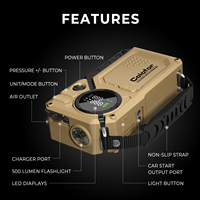 Démarreur portable 12V ABS et gonfleur de pneus avec moniteur de pression des pneus, haut-parleur Bluetooth, 150 PSI max