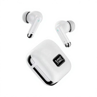 Écouteurs TWS Bluetooth 5.4 avec réduction de bruit ENC, semi intra-auriculaires, son HiFi stéréo, basses améliorées, affichage numérique, IPX4, pour le gaming