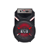 Altavoz Karaoke Portátil Inalámbrico de 12 Pulgadas para Cine en Casa, Luces LED RGB, Woofer Profundo, 2 Micrófonos, Salida de 20W, Integrado