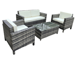 Juego de muebles de ratán de 4 piezas marrón oscuro - Product Image 4