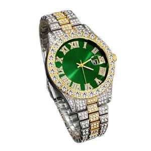 यूरोपीय अमेरिकी हिप-हॉप क्वार्ट्ज कलाई घड़ी पुरुषों के लिए स्टेनलेस स्टील बैंड 20 मिमी रोमन स्नातक हीरे कैलेंडर मिश्र धातु ग्लास - Product Image 5