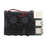 Yeni ahududu Pi 4 model B geliştirme kurulu kiti 5V3A adaptörü alüminyum alaşım durumda