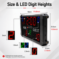 Tableau de score électronique portable à LED Ganxin à 14 chiffres avec chronomètre de 24 secondes pour les sports d'intérieur multiples