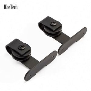 WEKIS Kit de Herrajes Modernos para Puertas Correderas de 120 kg/250 lb, Acero al Carbono Rústico, Tornillos de Latón, para Exteriores, Dormitorios, Cocinas, Alta Calidad - Product Image 4