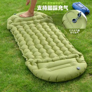 แผ่นรองนอนเป่าลม TPU แบบกำหนดเอง ZLD รูปทรงสี่เหลี่ยมผืนผ้า สีเขียวทหาร พร้อมปั๊มในตัว ที่นอนลมพกพาสำหรับใช้งานกลางแจ้ง - Product Image 3