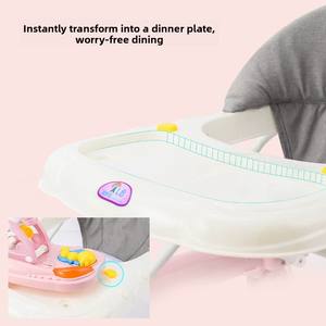 नए 2025 फोल्डेबल प्लास्टिक मल्टीफंक्शनल सेफ्टी लर्निंग बेबी गर्ल वॉकर ने बच्चों की गतिविधि के खिलौने गुलाबी बेबी वॉकर - Product Image 4