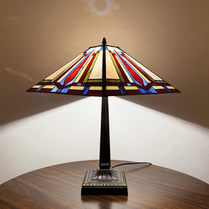 Lámpara de Mesa Clásica Tiffany de Vidrio con Diseño de Vitral, E26 E27, Lámpara Decorativa de Lectura para Sala de Estar, 16 Pulgadas - Product Image 5