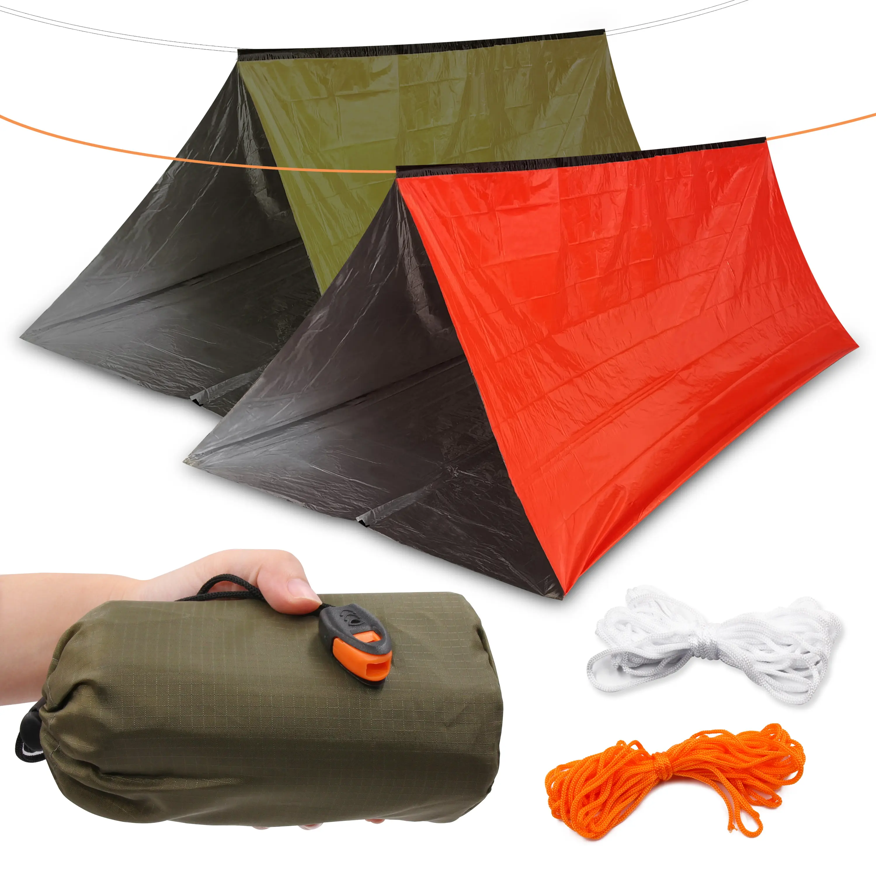 Baiyuheng卸売カスタマイズテント緊急サバイバルシェルター屋外キャンプ用2人用緊急テント