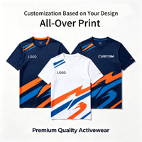 T-shirt de sport personnalisé avec logo brodé, sublimation, séchage rapide, design imprimé sur toute la surface, vêtements de travail pour hommes