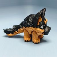 Porte-clés modèle Berger allemand imprimé en 3D, en PVC écologique, réplique mignonne de Animal Crossing