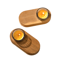 2026 Tempat Lilin Teh Minimalis Kayu Persegi Panjang TaiRuiEr Baru Pendek/Kecil