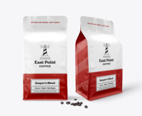 Nouvelle tendance : Sachets d'emballage de café refermables avec fermeture éclair, pochettes à fond plat personnalisées imprimées pour grains de café, sachets de café à huit soudures latérales