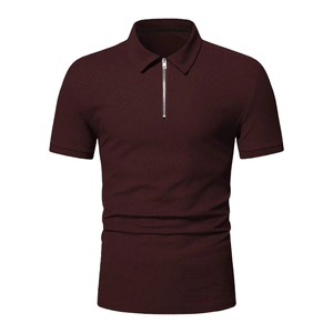 Polo homme slim fit en maille à manches courtes, couleur unie, col zippé, décontracté, en polyester et coton, nouvelle qualité, en promotion - Product Image 4