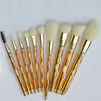 New Electroplating Handle Makeup Set Brush Professional 10個Makeup Brush 3D Snake Teng Beauty Tool
