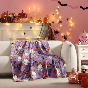 Couverture en flanelle à motif de chat de dessin animé, couverture de sieste, couverture douillette et chaude, super douce pour la chambre à coucher, le salon, impression personnalisée, vente en gros - Product Image 5