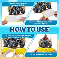 9 Piezas Centros de Mesa de Panal de Abeja para Cuatrimotos y Motos de Cross, Recuerdos de Fiesta, Decoraciones para Fiestas de Cumpleaños, Centros de Mesa para Mesa de ATV