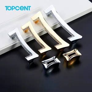 TOPCENT Crystal Furniture Hardware Quality Safety New Design Kitchen Cabinet Handle Knob Pulls