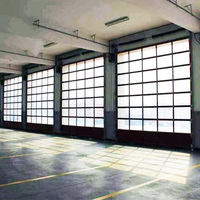Porte de garage transparente en alliage d'aluminium avec effet miroir, verre transparent pour intérieur commercial