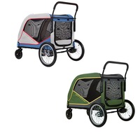 Poussette de jogging pour animaux de compagnie de qualité supérieure, durable et respirante, avec logo personnalisé, roues en caoutchouc confortables