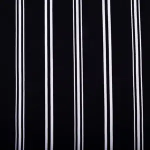 Custom 100% Polyester Stripe Printed crepe de chine CDC Fabric for dress and Skirts