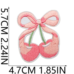 แพทช์ปักลายการ์ตูนเค้กเชอร์รี่หมีแบบกำหนดเองมาใหม่ โทนสีชมพู น่ารักหวานๆ สำหรับวันวาเลนไทน์ - Product Image 2